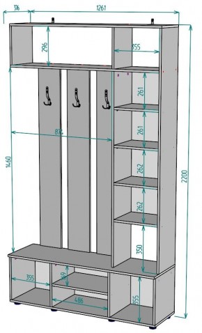 Прихожая с зеркалом V20_M в Соликамске - solikamsk.mebel24.online | фото 2