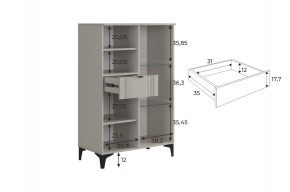 РИЧ Комод 2 со стеклом в Соликамске - solikamsk.mebel24.online | фото 3