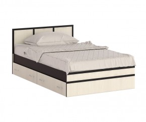 Сакура Кровать с ящиками 1200, цвет венге/дуб лоредо, ШхГхВ 123,5х203,5х80 см., сп.м. 1200х2000 мм., без матраса, основание есть, универсальная сборка в Соликамске - solikamsk.mebel24.online | фото 4
