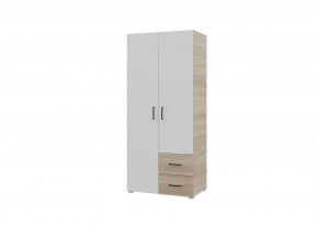 Шкаф 2-х створчатый с ящиками VICTOR (Сонома-Белый) в Соликамске - solikamsk.mebel24.online | фото