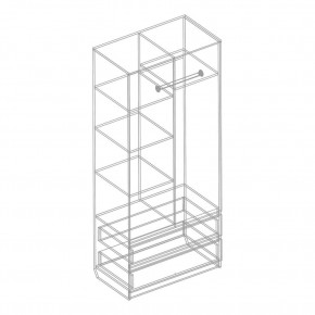 Шкаф 2-ств. с 2 ящиками "Бьянко" в Соликамске - solikamsk.mebel24.online | фото 5