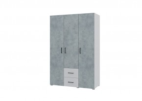 Шкаф 3-х створчатый с ящиками VICTOR (Белый-Бетон) в Соликамске - solikamsk.mebel24.online | фото