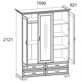 Шкаф 3D4S Z, TIFFANY, цвет вудлайн кремовый в Соликамске - solikamsk.mebel24.online | фото 1