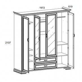 Шкаф 4D2S Z , MONAKO, цвет Сосна винтаж в Соликамске - solikamsk.mebel24.online | фото