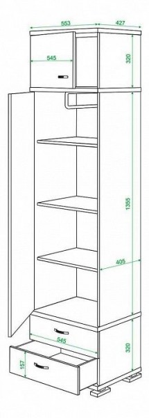 Шкаф платяной Домино КС-10 в Соликамске - solikamsk.mebel24.online | фото 3