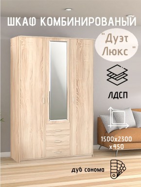 Шкаф комбинированный Дуэт Люкс с зеркалом в Соликамске - solikamsk.mebel24.online | фото