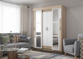 Шкаф-купе с зеркалами VICTOR (Сонома-Белый) в Соликамске - solikamsk.mebel24.online | фото