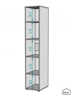 Шкаф Linnea MHR-1-2 2050х400х510 (Графит-М 11.1.25) в Соликамске - solikamsk.mebel24.online | фото 3