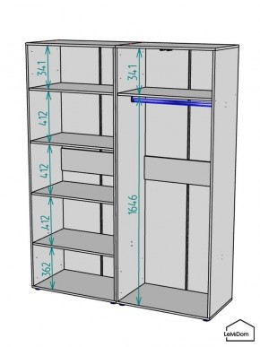 Шкаф Linnea MHR-4PO-1 2050х1600х510 (Белый-М 11.1.1) в Соликамске - solikamsk.mebel24.online | фото 3