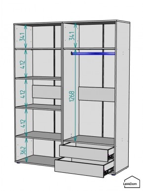 Шкаф Linnea MHR-4PO-2 2050х1600х510 (Белый-М 11.1.1) в Соликамске - solikamsk.mebel24.online | фото 3