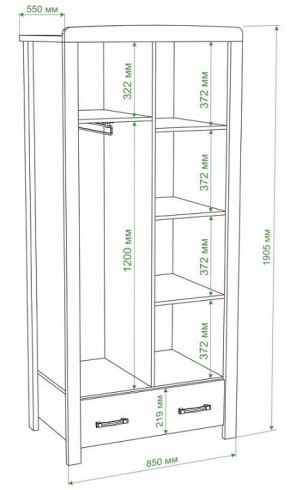 Шкаф платяной Бартоло Ш2Д в Соликамске - solikamsk.mebel24.online | фото 2