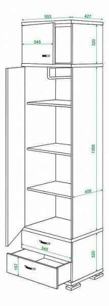 Шкаф платяной Домино КС-10 в Соликамске - solikamsk.mebel24.online | фото 3