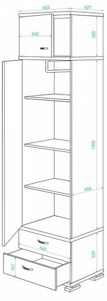 Шкаф платяной Домино КС-10 в Соликамске - solikamsk.mebel24.online | фото 2