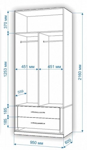 Шкаф платяной Нобиле Пл-95/60 в Соликамске - solikamsk.mebel24.online | фото 2