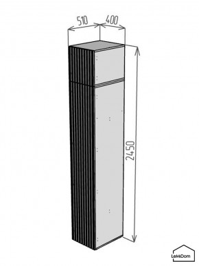 Шкаф с антресолью Linnea MHR-1A-3 2450х400х510 (Графит-М 11.1.25) в Соликамске - solikamsk.mebel24.online | фото 2