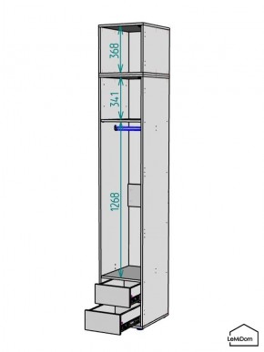 Шкаф с антресолью Linnea MHR-1A-3 2450х400х510 (Графит-М 11.1.25) в Соликамске - solikamsk.mebel24.online | фото 3