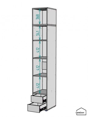 Шкаф с антресолью Linnea MHR-1A-4 2450х400х510 (Белый-М 11.1.1) в Соликамске - solikamsk.mebel24.online | фото 3