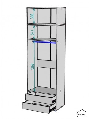 Шкаф с антресолью Linnea MHR-2A-3 2450х800х510 (ДВ-М 11.1.25) в Соликамске - solikamsk.mebel24.online | фото 3