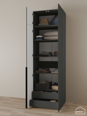 Шкаф с антресолью Linnea MHR-2A-3 2450х800х510 (Графит-М 11.1.25) в Соликамске - solikamsk.mebel24.online | фото 6