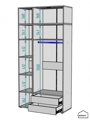 Шкаф с антресолью Linnea MHR-3POA-2 2450х1200х510 (Белый-М 11.1.1) в Соликамске - solikamsk.mebel24.online | фото 3