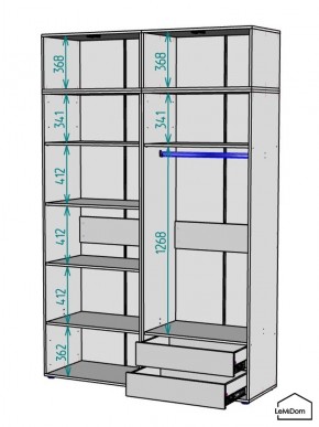 Шкаф с антресолью Linnea MHR-4A-2 2450х1600х510 (Графит-М 11.1.25) в Соликамске - solikamsk.mebel24.online | фото 3