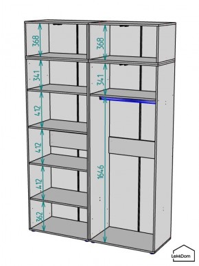 Шкаф с антресолью Linnea MHR-4POA-1 2450х1600х510 (Белый-М 11.1.2) в Соликамске - solikamsk.mebel24.online | фото 3