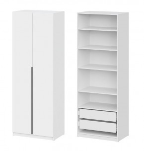 Шкаф ШК-5 + 4 полки + ящики (800) Белый текстурный в Соликамске - solikamsk.mebel24.online | фото 1