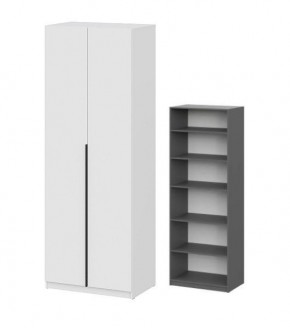 Шкаф ШК-5 + 4 полки (800) Белый текстурный в Соликамске - solikamsk.mebel24.online | фото 2