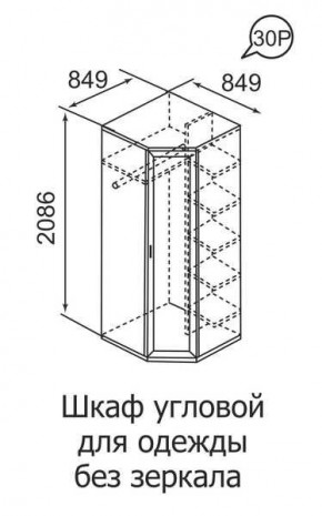 Шкаф угловой для одежды Ника-Люкс 30 без зеркал в Соликамске - solikamsk.mebel24.online | фото 3