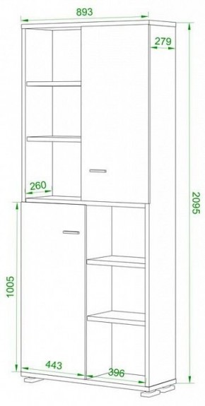 Шкаф-витрина Домино ПУ-30-2-ФС в Соликамске - solikamsk.mebel24.online | фото 2