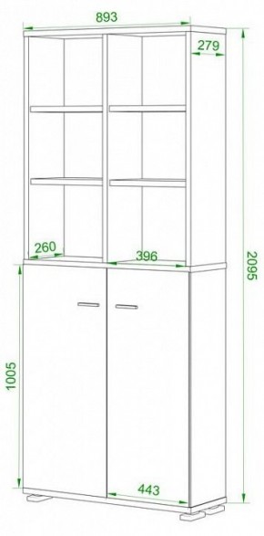 Шкаф-витрина Домино ПУ-30-4-ФС в Соликамске - solikamsk.mebel24.online | фото 2