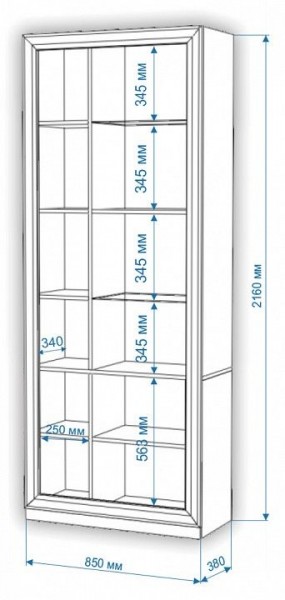 Шкаф-витрина Нобиле ШВтВ-ФСД-ФГК в Соликамске - solikamsk.mebel24.online | фото 3