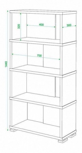 Стеллаж книжный Домино нельсон СБ-10_4 в Соликамске - solikamsk.mebel24.online | фото 2