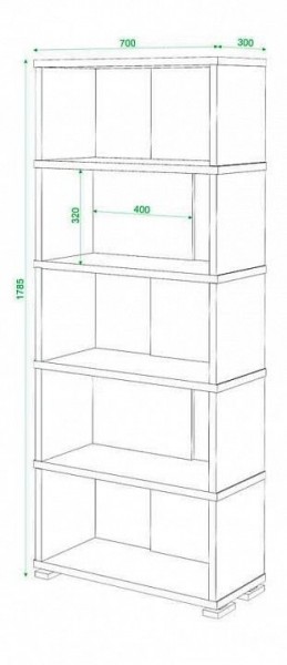 Стеллаж книжный Домино нельсон СБ-10_5 в Соликамске - solikamsk.mebel24.online | фото 2