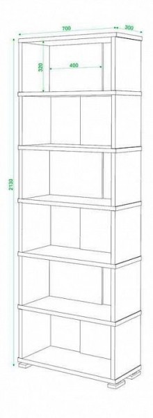 Стеллаж книжный Домино нельсон СБ-10_6 в Соликамске - solikamsk.mebel24.online | фото 3