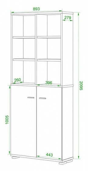 Стеллаж комбинированный Домино Лайт ПУ-30-4 в Соликамске - solikamsk.mebel24.online | фото 2