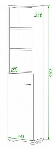 Стеллаж комбинированный Домино ПУ-20-2 в Соликамске - solikamsk.mebel24.online | фото 2