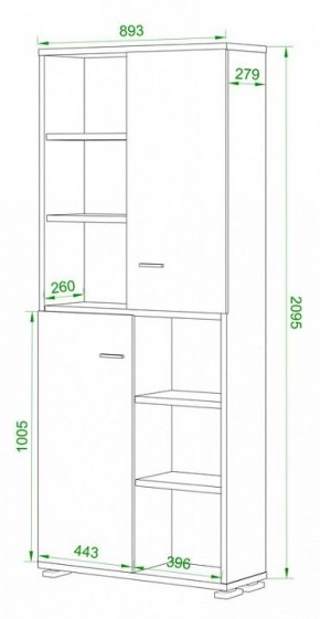 Стеллаж комбинированный Домино ПУ-30-2 в Соликамске - solikamsk.mebel24.online | фото 2