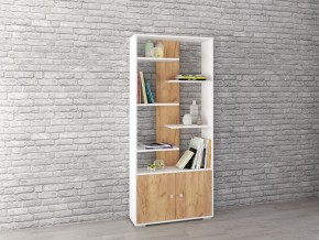 Стеллаж Ромео-4 дуб крафт золотой/белый в Соликамске - solikamsk.mebel24.online | фото