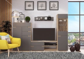 Стенка АНТАЛИЯ 1 (Сонома/Графит софт) в Соликамске - solikamsk.mebel24.online | фото 3