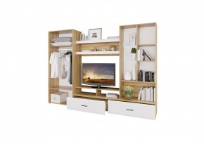 Стенка НЕНСИ 1 (Крафт золотой/Белый глянец) в Соликамске - solikamsk.mebel24.online | фото 2
