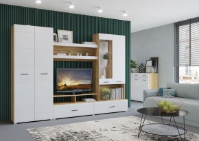 Стенка НЕНСИ 1 (Крафт золотой/Белый глянец) в Соликамске - solikamsk.mebel24.online | фото 3
