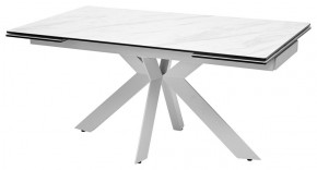 Стол BELLUNO 160 MARBLES KL-99 Белый мрамор матовый, итальянская керамика/ белый каркас, ®DISAUR в Соликамске - solikamsk.mebel24.online | фото 1