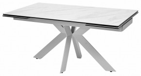 Стол BELLUNO 160 MARBLES KL-99 Белый мрамор матовый, итальянская керамика/ белый каркас, ®DISAUR в Соликамске - solikamsk.mebel24.online | фото 2