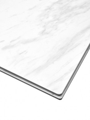 Стол BELLUNO 160 MARBLES KL-99 Белый мрамор матовый, итальянская керамика/ белый каркас, ®DISAUR в Соликамске - solikamsk.mebel24.online | фото 4