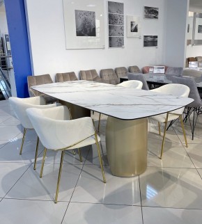 Стол BRONTE 220 KL-188 Контрастный мрамор матовый, итальянская керамика/ Шампань, ®DISAUR в Соликамске - solikamsk.mebel24.online | фото 3