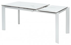 Стол CORNER 120 HIGH GLOSS STATUARIO керамика, стекло/ белый каркас, ®DISAUR в Соликамске - solikamsk.mebel24.online | фото 3