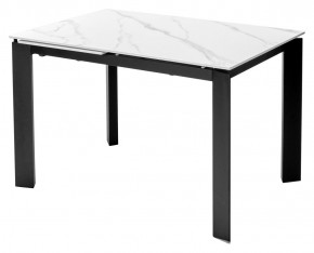 Стол CORNER 120 MATT WHITE MARBLE SOLID CERAMIC / BLACK, ®DISAUR в Соликамске - solikamsk.mebel24.online | фото 1