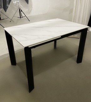 Стол CORNER 120 MATT WHITE MARBLE SOLID CERAMIC / BLACK, ®DISAUR в Соликамске - solikamsk.mebel24.online | фото 2