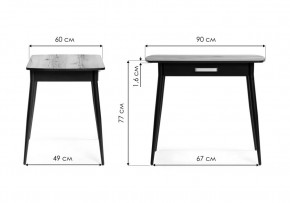 Стол деревянный Вики 90х60х77 делано / черный в Соликамске - solikamsk.mebel24.online | фото 2